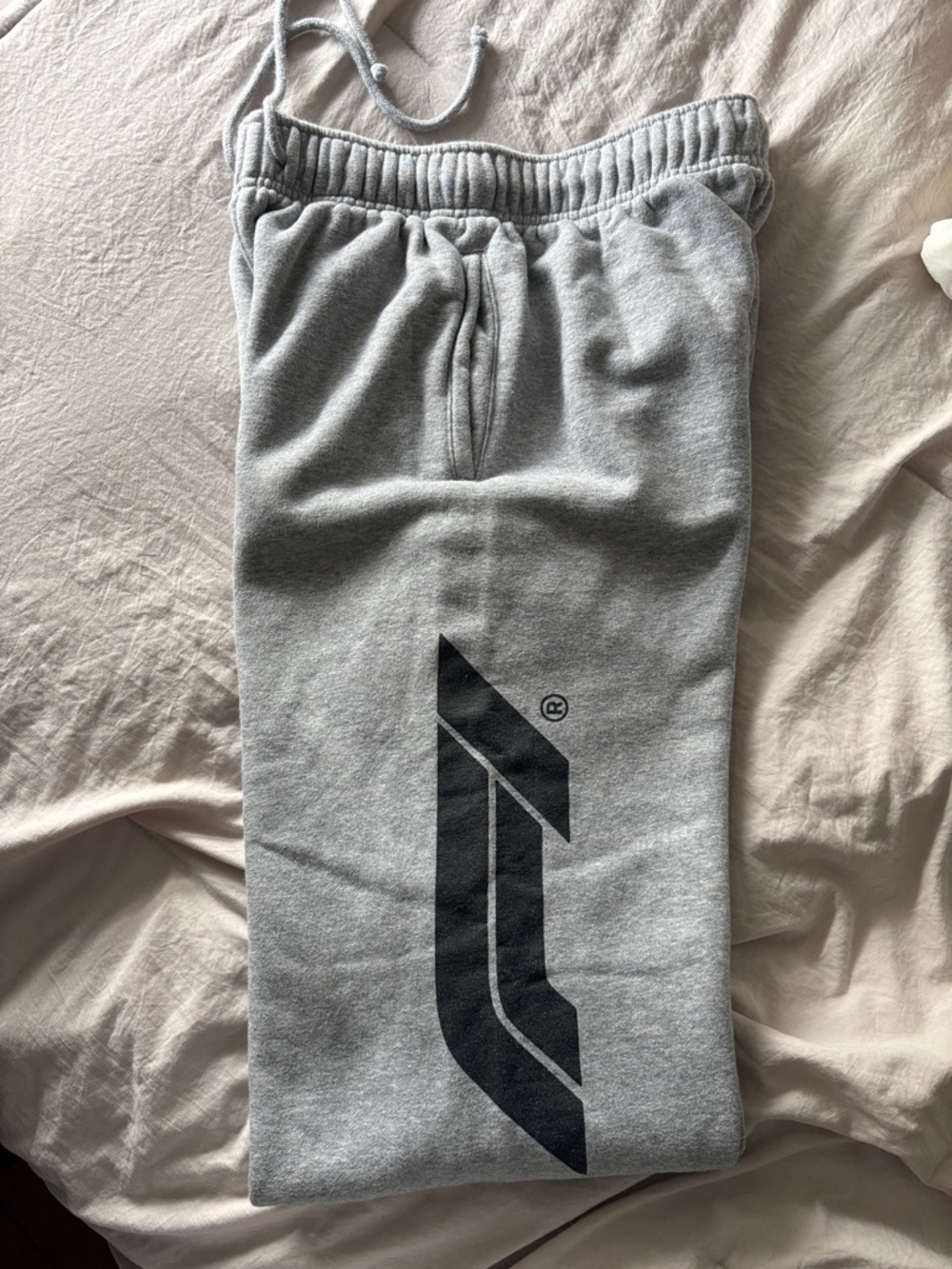 PacSun Gray Sweatpants with Black Logo - F1
